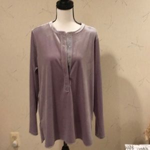 Ralph Lauren gray velvet top.